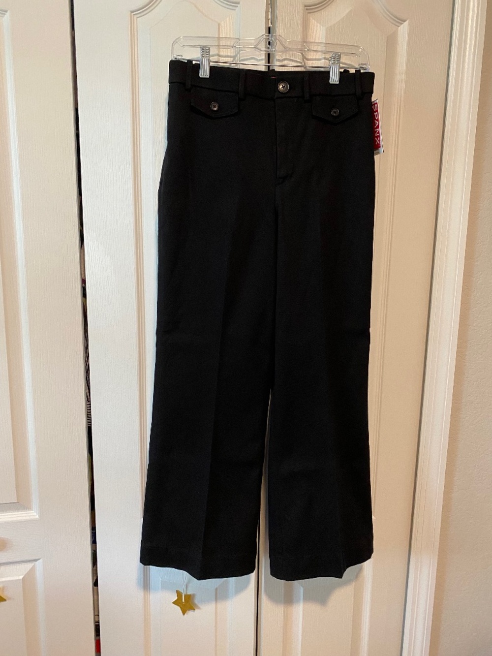 Spanx NWT Black Stretch Twill Cropped Easy Flare Pant - Size Small
